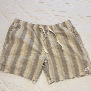 Katin Beige and White Striped Shorts